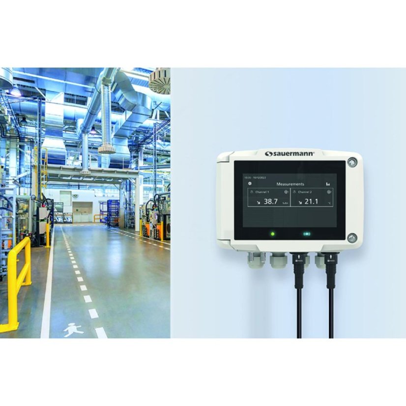 Multifunkčný prevodník Sauermann Si-C320 – tlak, rýchlosť a prietok vzduchu, vlhkosť, CO₂, teplota, 4 výstupy, Modbus RTU