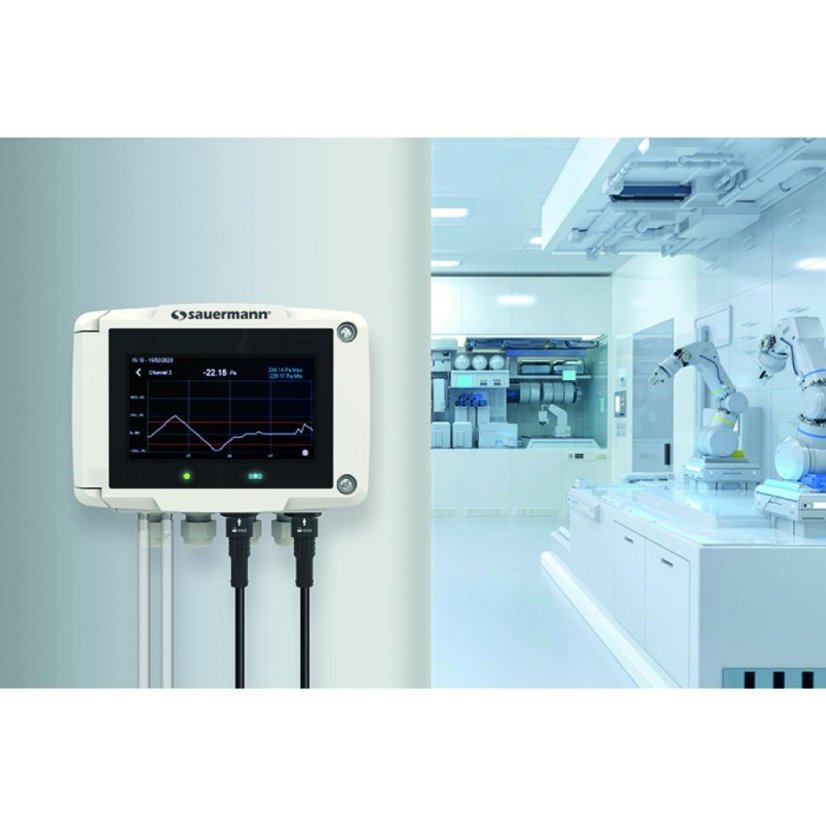 Multifunkčný prevodník Sauermann Si-C320 – tlak, rýchlosť a prietok vzduchu, vlhkosť, CO₂, teplota, 4 výstupy, Modbus RTU