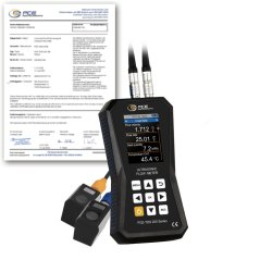 Prenosný ultrazvukový prietokomer PCE-TDS 200 S-ICA s kalibračným certifikátom ISO