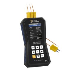 4kanálový teploměr PCE-T 420 s dataloggerem pro 8 typů termočlánků