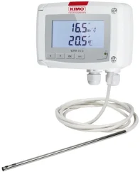 Prevodník rýchlosti a prietoku vzduchu KIMO CTV210 – 0 … 1 až 0 … 30 m/s, teplota, 4 – 20 mA / 0 – 10 V, 2 relé, alarm