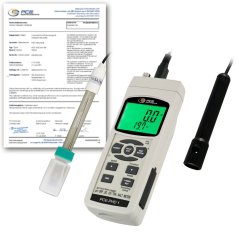 pH meter PCE-PHD 1-PH-ICA s dataloggerom na SD kartu a teplotnou sondou s kalibračným certifikátom ISO
