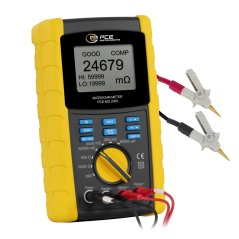 Mikroohmmetr PCE-MO 2005 od 1 µΩ do 6000 Ω s proudem 10 A a výpočtem délky kabelu