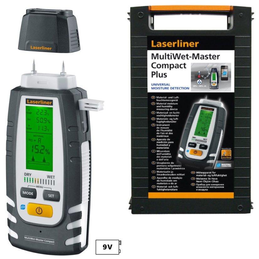Prístroj na meranie vlhkosti a vlhkosti materiálu Laserliner MultiWet-Master Compact Plus