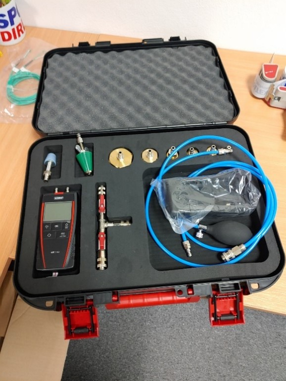 Digitálny manometer KIMO MP130 - sada pre skúšku tesnosti plynových potrubí