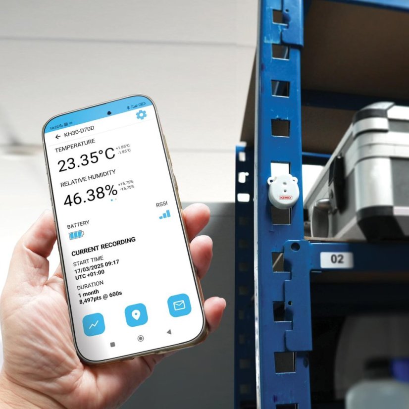 Bluetooth záznamník teploty a vlhkosti pro přepravu - KIMO KH30