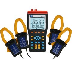 Trojfázový wattmeter PCE-360 so 4 kliešťami a záznamom na SD kartu
