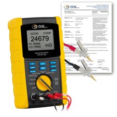 Mikroohmmeter PCE-MO 2005-ICA s kalibračným certifikátom ISO