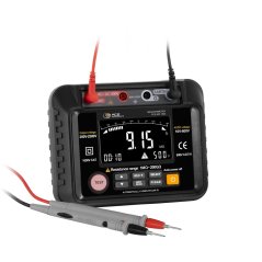 Megaohmmetr PCE-MO 1500 do 200 GΩ se zkušebním napětím 250 – 2500 V a PI/DAR