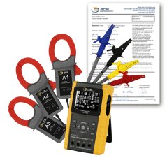 Trojfázový kliešťový wattmeter PCE-PA 8000-ICA s kalibračným certifikátom ISO