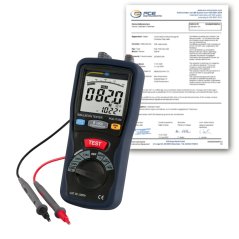 Tester izolácie PCE-IT100-ICA s kalibračným certifikátom ISO
