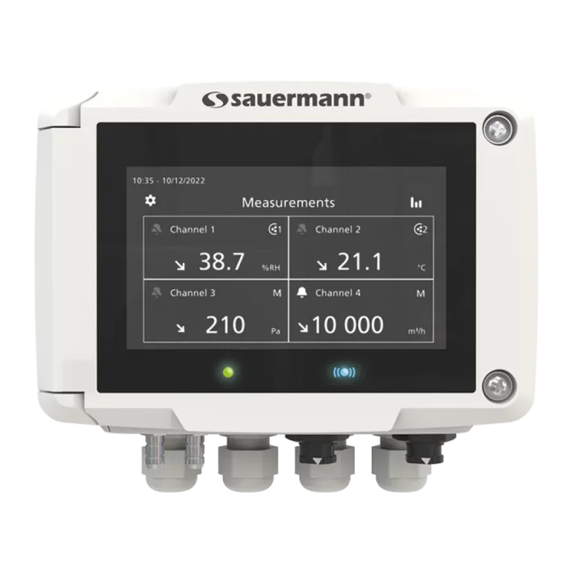 Multifunkčný prevodník Sauermann Si-C320 – tlak, rýchlosť a prietok vzduchu, vlhkosť, CO₂, teplota, 4 výstupy, Modbus RTU