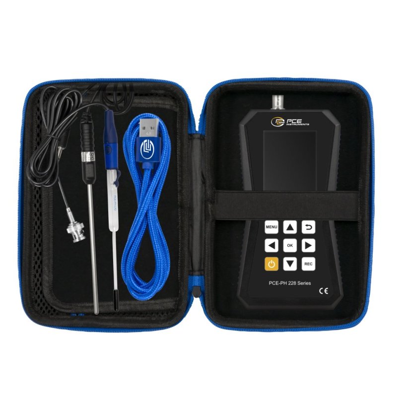 pH meter PCE-PH 228LIQ s tenkou pichacou elektródou Ø 4,3 mm