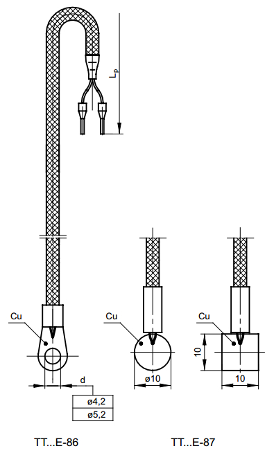 Kontaktný snímač teploty TTJ/KE-86, TTJ/KE-87